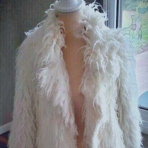 Free People Fur Jacket Cream Y2K style